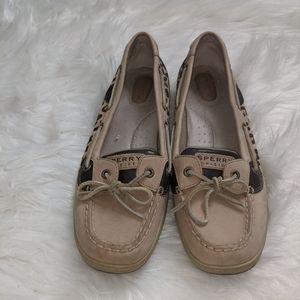 Sperry leopard topsider boat shoes